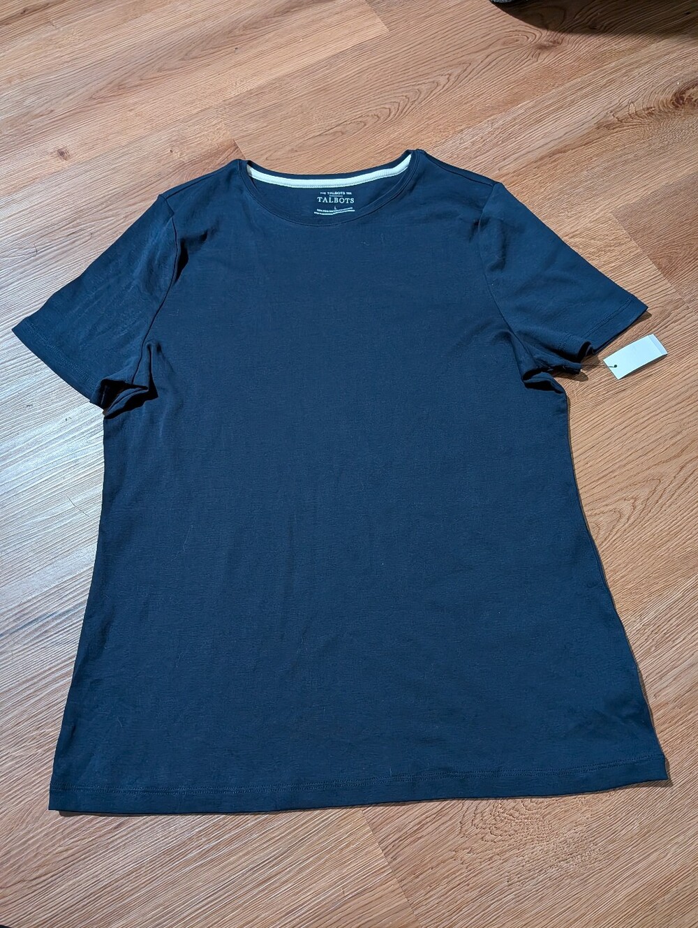 New Talbots Navy Blue Pima Cotton T-Shirt Large